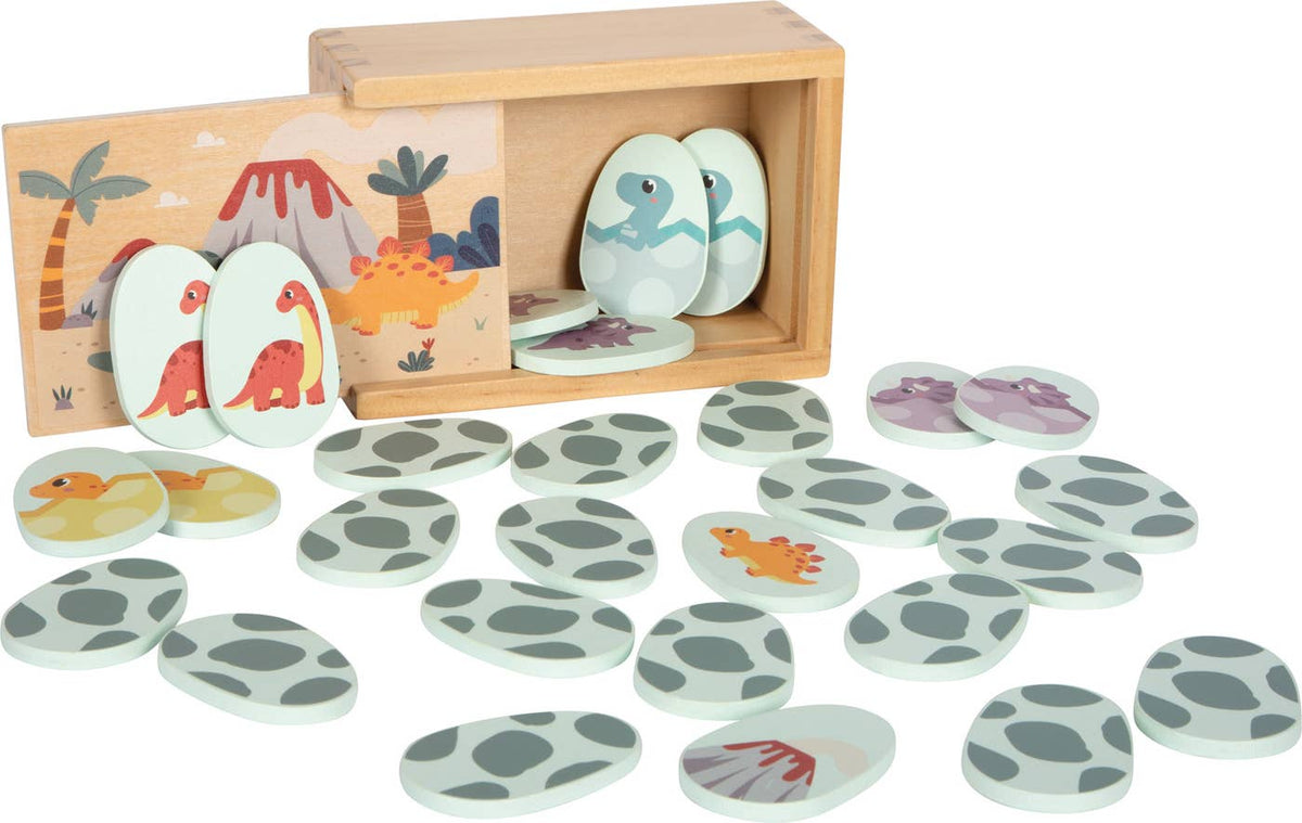 small foot Memo Dino -muistipeli puisessa rasiassa